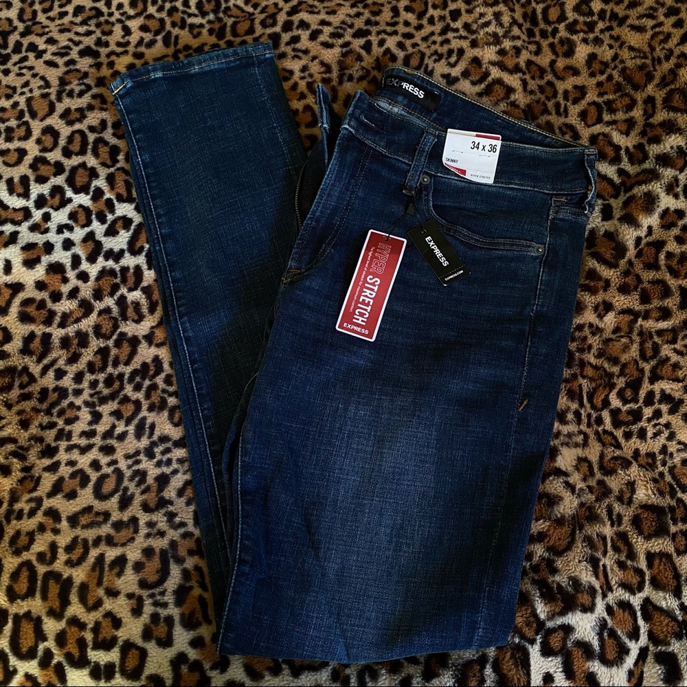 Express Mens dark wash jeans, brand new, never worn